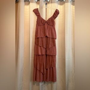 Dusty Pink ruffled lace dress 🩷